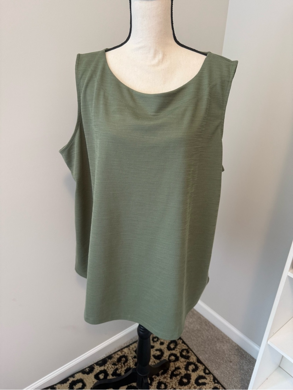 Sleeveless Olive Green Women's Top